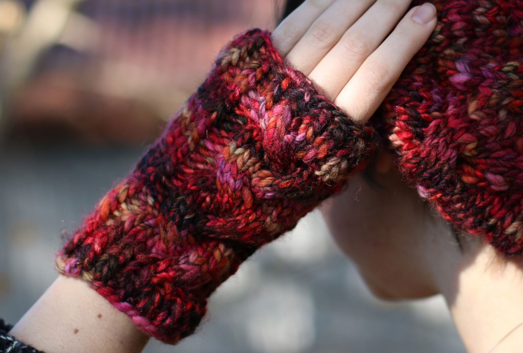 Chunky Cabled Fingerless Gloves
